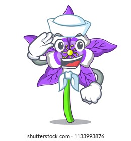 Sailor columbine flower character cartoon