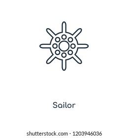 Sailor concept line icon. Linear Sailor concept outline symbol design. This simple element illustration can be used for web and mobile UI/UX.