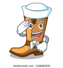 Sailor cowboy boots in the shape cartoon