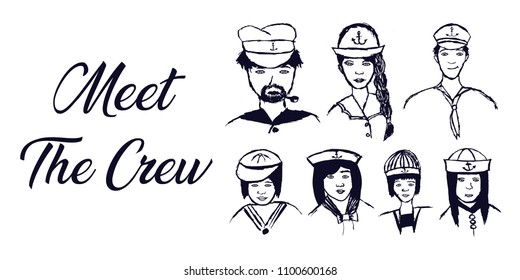 Sailor Crew Hand Drawn	
