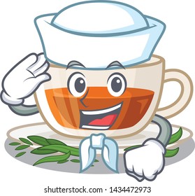 Sailor darjeeling tea isolated in the cartoon