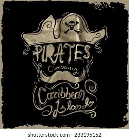 Sailor Design Collection, pirates vector silhouette.