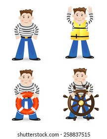 The sailor in different poses