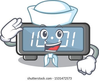 Sailor digital clock isolated in the mascot