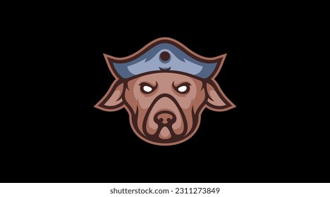 Sailor Dog head logo abstract vector template