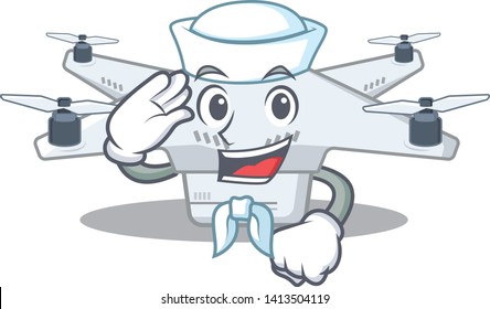Sailor drone isolated with in the mascot