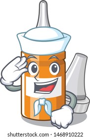 Sailor ear drops isolated in the cartoon