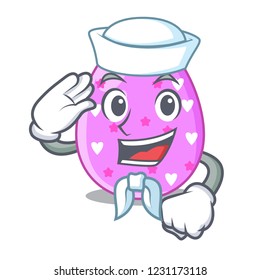Sailor easter egg cartoon clipping on path