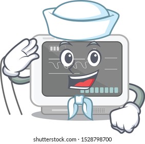 Sailor ecg machine cartoon with the character