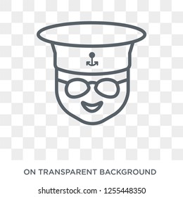 Sailor face icon. Trendy flat vector Sailor face icon on transparent background from People collection. High quality filled Sailor face symbol use for web and mobile
