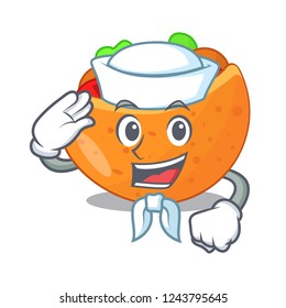 Sailor falafel in pita in bread cartoon