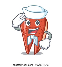 Sailor fish slice character cartoon