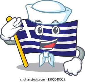 Sailor flag greece isolated in the character