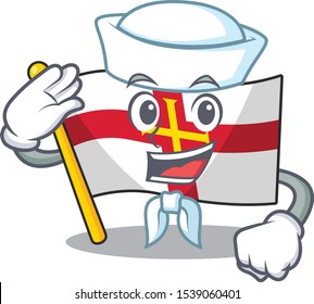 Sailor flag guernsey isolated in the mascot