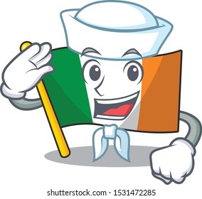 Sailor flag ireland isolated with the cartoon