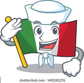 Sailor flag italy with the character shape