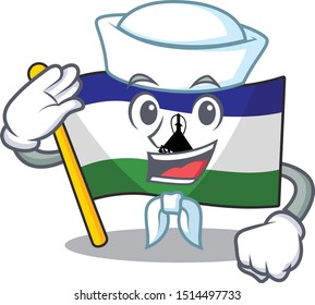 Sailor flag lesotho mascot shaped on character