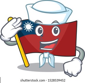 Sailor flag taiwan character shape with mascot
