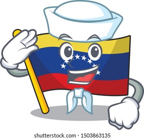 Sailor flag venezuela with the cartoon shape