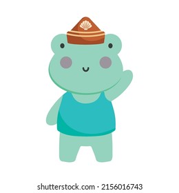 sailor frog icon on white background