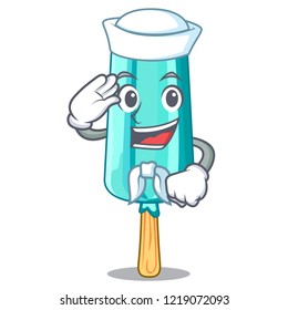 Sailor fruit ice cream on stick cartoon