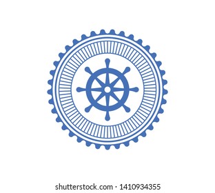 Sailor gears boat icon vector template