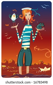 Sailor girl. To see similar, please VISIT MY GALLERY.