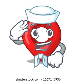 Sailor GPS navigation pin on character cartoon