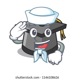 Sailor graduation hat character cartoon