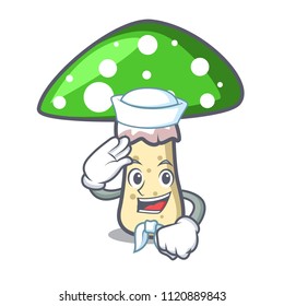 Sailor green amanita mushroom character cartoon