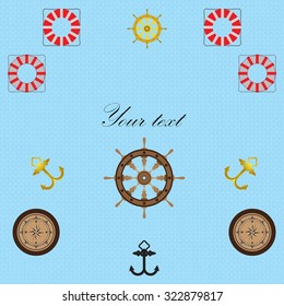 Sailor greeting card. Vector illustration.