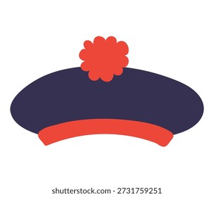 Chapéu de marinheiro, boné isolado no fundo transparente. Mão desenhada ilustração vetorial plana. Kids náutico design clip art, acessório, uniforme naval, elemento de roupas