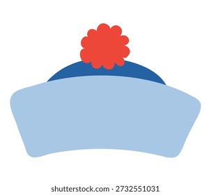 Chapéu de marinheiro, boné isolado no fundo transparente. Mão desenhada ilustração vetorial plana. Kids náutico design clip art, acessório, uniforme naval, elemento de roupas