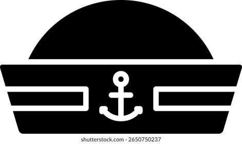 Ícone de chapéu de marinheiro com símbolo de âncora