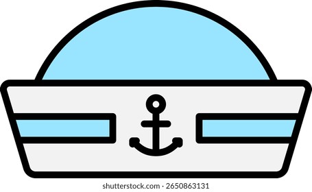 Ícone de chapéu de marinheiro com símbolo de âncora