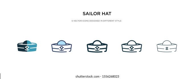 sailor hat icon in different style vector illustration. two colored and black sailor hat vector icons designed in filled, outline, line and stroke style can be used for web, mobile, ui