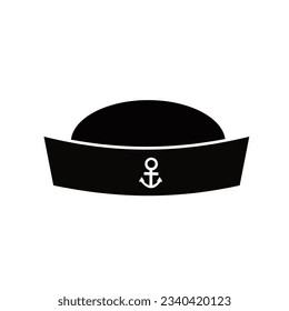 Sailor hat icon isolated on white background. Seaman Cap Symbol. Vector illustration.