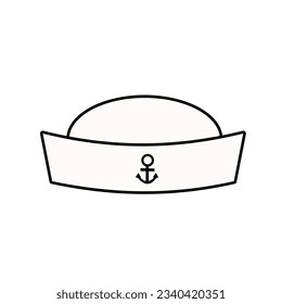 Sailor hat icon isolated on white background. Seaman Cap Symbol. Vector illustration.