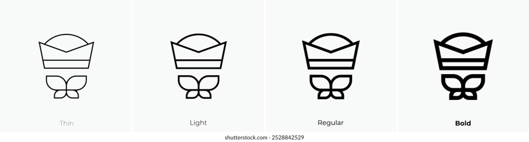 Seemann-Hut-Symbol. Dünnes, helles Design im regulären und kühlen Stil, einzeln auf weißem Hintergrund