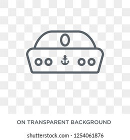 Sailor Hat icon. Trendy flat vector Sailor Hat icon on transparent background from Nautical collection. High quality filled Sailor Hat symbol use for web and mobile