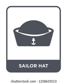 sailor hat icon vector on white background, sailor hat trendy filled icons from Nautical collection, sailor hat simple element illustration