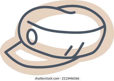Sombrero de marinero, ilustración, vector sobre un fondo blanco.