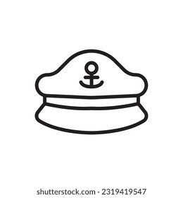 Sailor Hat Outline Icon vector Illustration