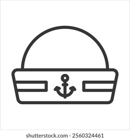 Sailor Hat Outline Icon Vector Illustration