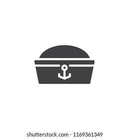 Sailor hat vector icon. filled flat sign for mobile concept and web design. Costume party simple solid icon. Symbol, logo illustration. Pixel perfect vector graphics