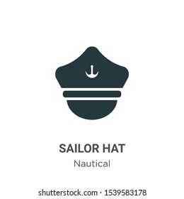 Sailor hat vector icon on white background. Flat vector sailor hat icon symbol sign from modern nautical collection for mobile concept and web apps design.