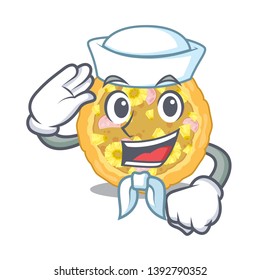 Sailor hawaiian pizza isolated in the character