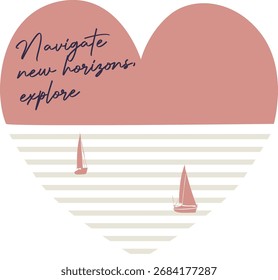 DIBUJO DE VECTOR DE TEMA DE CORAZÓN Y RAYAS DE MARINERO