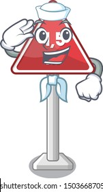 Sailor height limit mascot shaped on character
