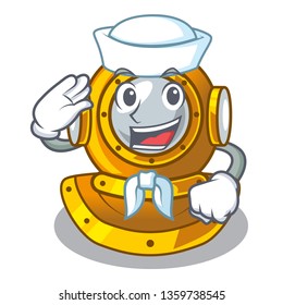 Sailor helmet diving in the mascot shape